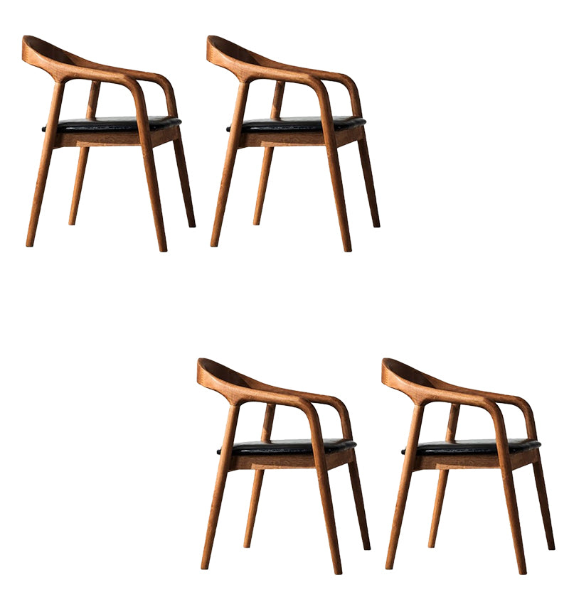 Contemporary Kitchen Dining Arm Chair Open Back Rubberwood Chair