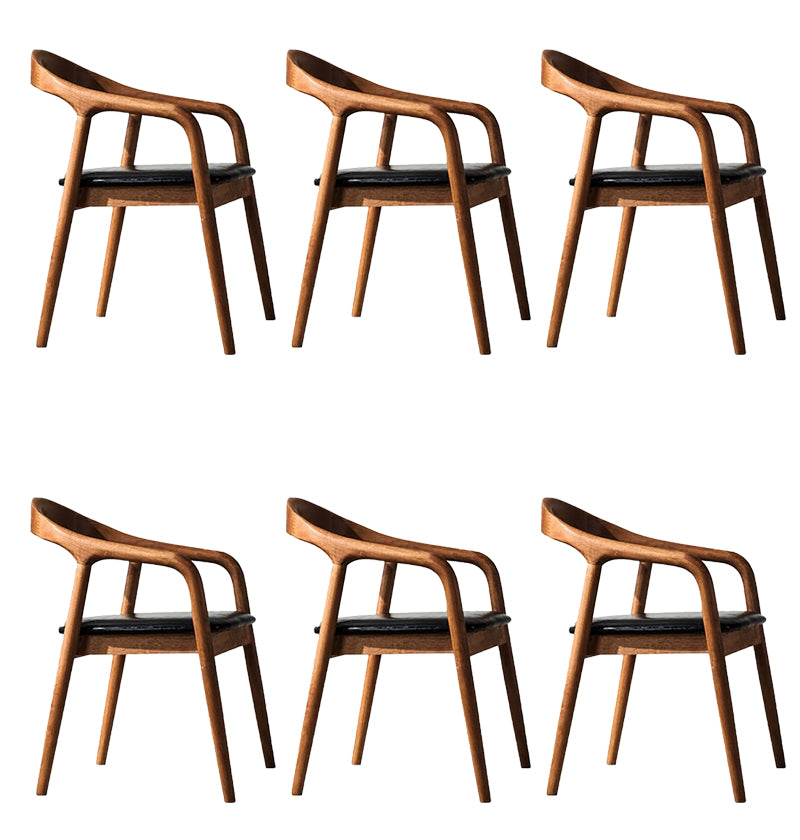 Contemporary Kitchen Dining Arm Chair Open Back Rubberwood Chair