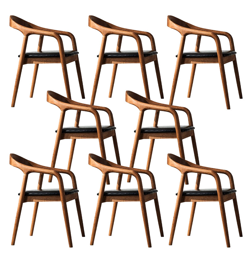 Contemporary Kitchen Dining Arm Chair Open Back Rubberwood Chair