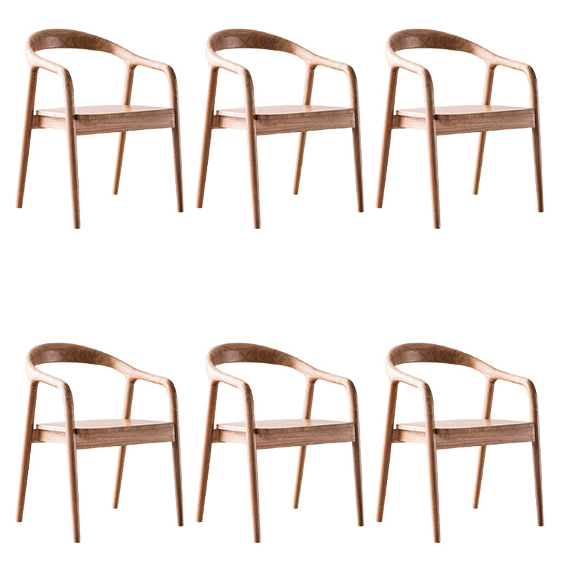 Contemporary Kitchen Dining Arm Chair Open Back Rubberwood Chair