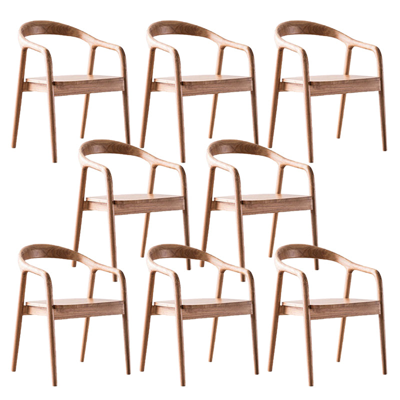 Contemporary Kitchen Dining Arm Chair Open Back Rubberwood Chair