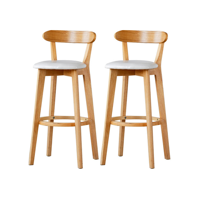 Nordic Solid Wood Bar Stools Upholstered  Indoor Bar Stool with Natural Base
