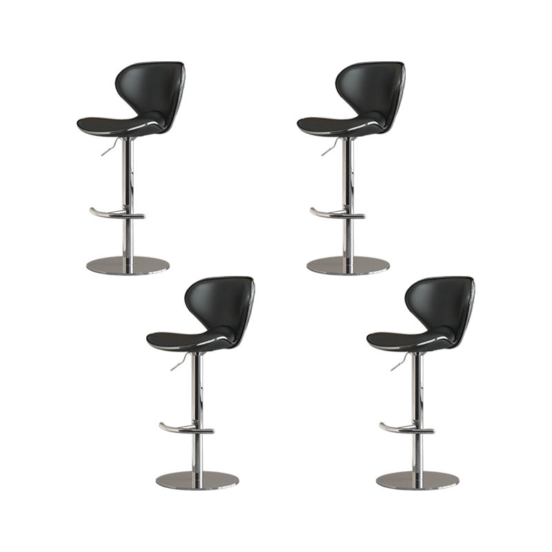 Glam Style Upholstered Bar Stools Swivel Adjustable Height Bar Stool with Chrome Base
