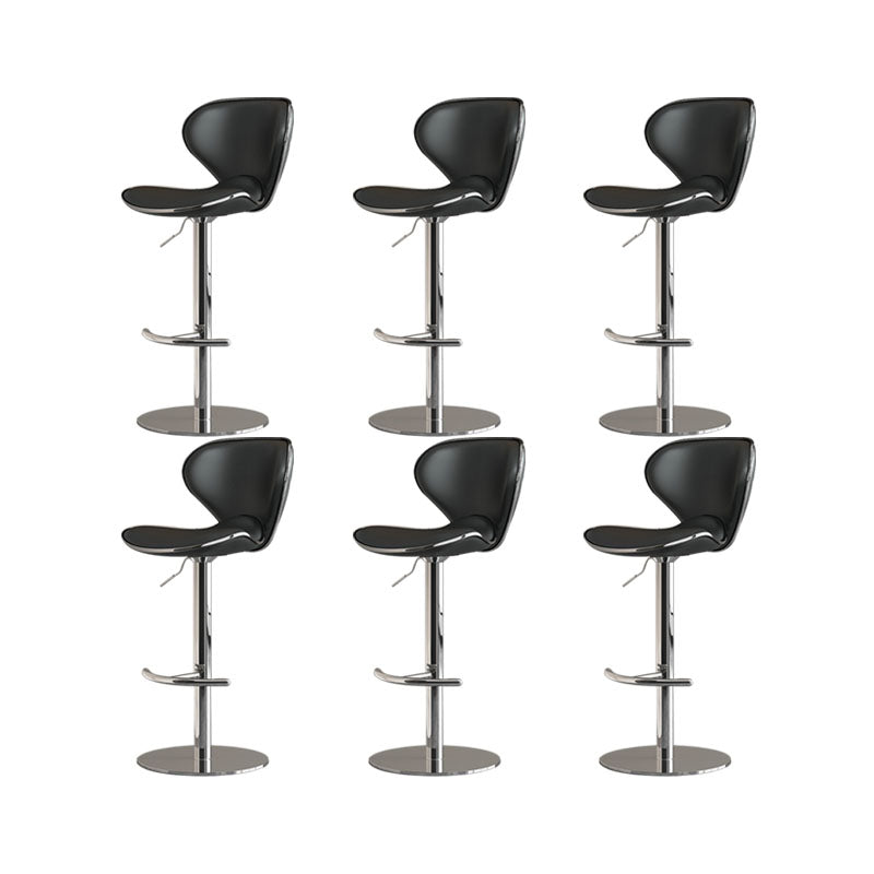 Glam Style Upholstered Bar Stools Swivel Adjustable Height Bar Stool with Chrome Base