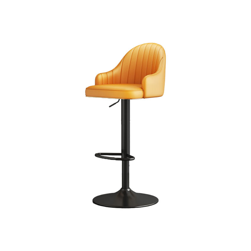 Glam Style Faux Leather Bar Stools Swivel Adjustable Height Bar Stool