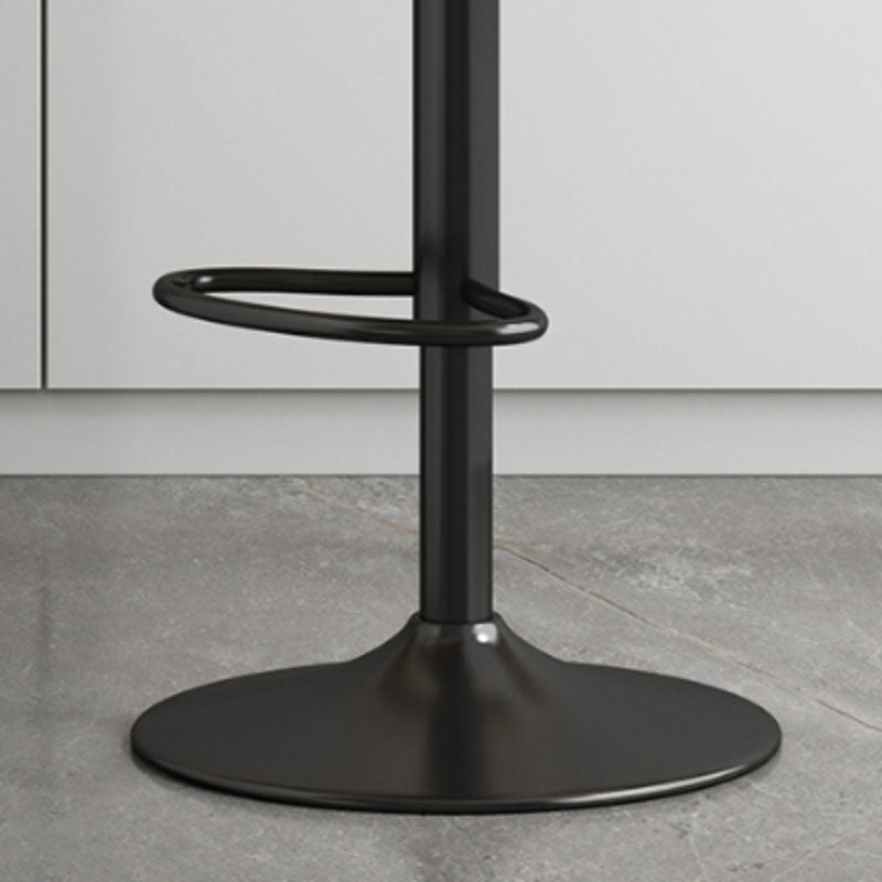 Glam Style Faux Leather Bar Stools Swivel Adjustable Height Bar Stool