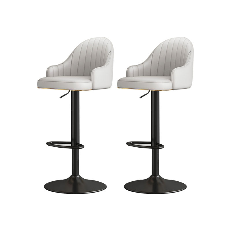 Glam Style Faux Leather Bar Stools Swivel Adjustable Height Bar Stool