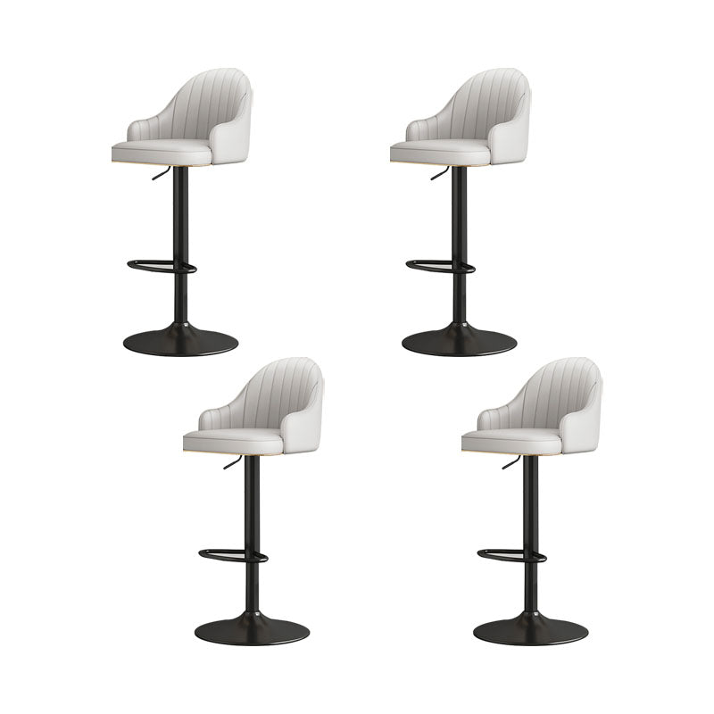 Glam Style Faux Leather Bar Stools Swivel Adjustable Height Bar Stool