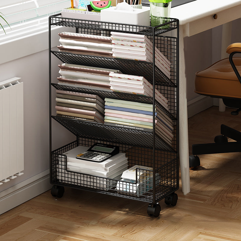 Scandinavian Children's Book Display Freestanding Steel Shelf Bookcase