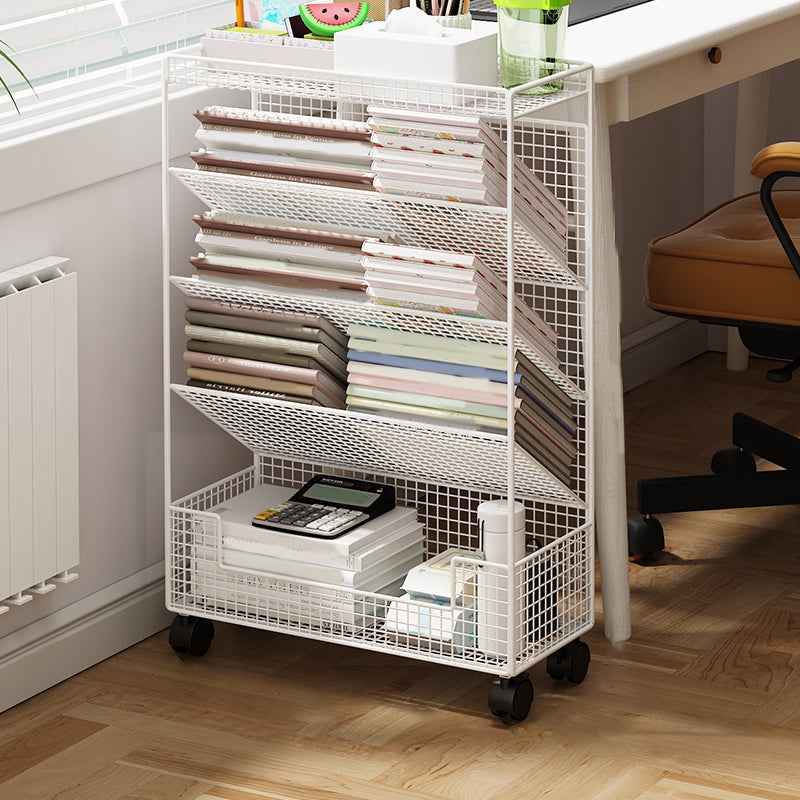 Scandinavian Children's Book Display Freestanding Steel Shelf Bookcase