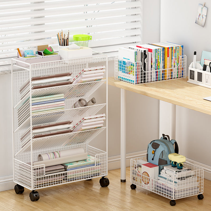 Scandinavian Children's Book Display Freestanding Steel Shelf Bookcase
