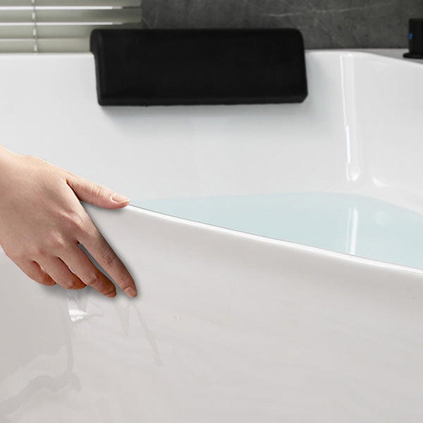 Modern Corner Acrylic Bathtub Soaking White Back to Wall Bath
