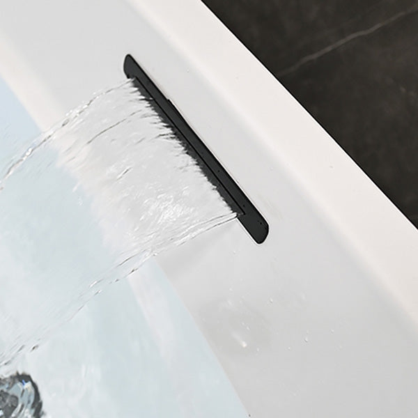 Modern Corner Acrylic Bathtub Soaking White Back to Wall Bath