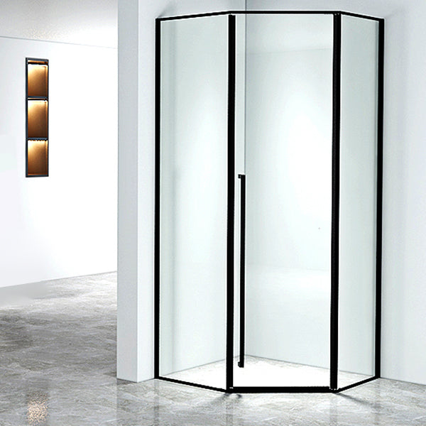 Black Neo-Angle Shower Enclosure Clear Tempered Glass Shower Enclosure