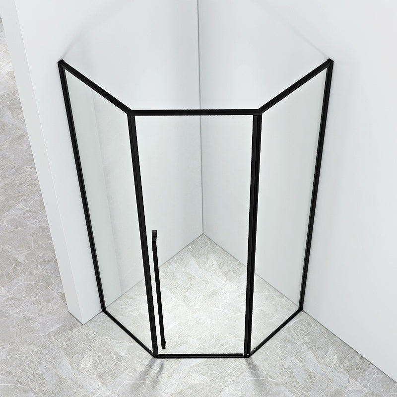 Black Neo-Angle Shower Enclosure Clear Tempered Glass Shower Enclosure