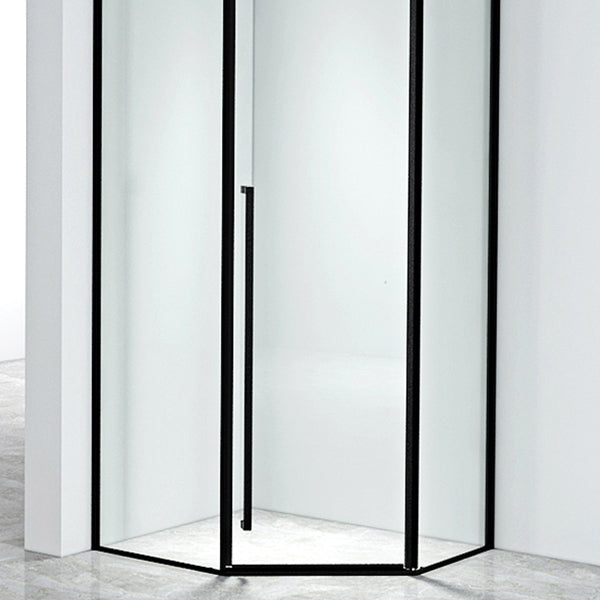 Black Neo-Angle Shower Enclosure Clear Tempered Glass Shower Enclosure