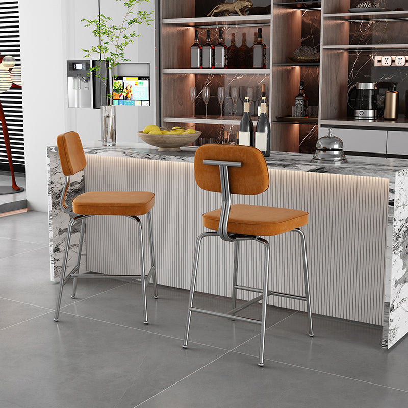 Modern Style Bar Stool Leather Backrest Bar Stools for Dining Room