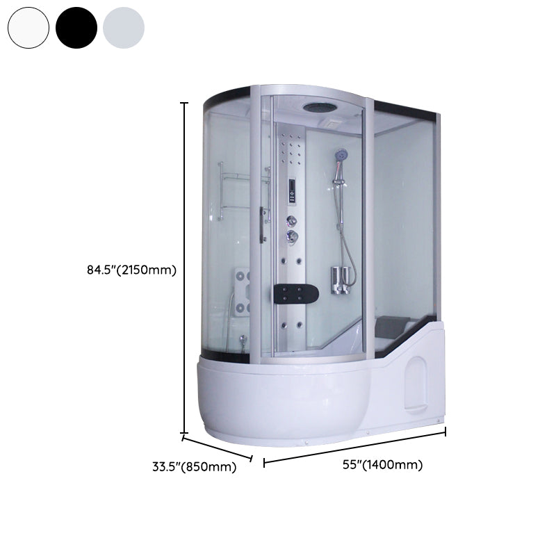 Round Tempered Glass Shower Enclosure with Base Kit Framed Tub & Shower Kit