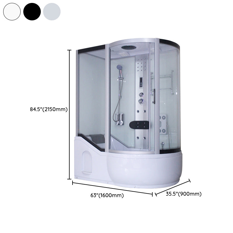 Round Tempered Glass Shower Enclosure with Base Kit Framed Tub & Shower Kit