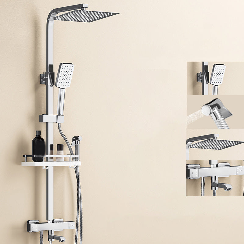 Thermostatic Shower Set Adjustable Spray Pattern Shower System with Slide Bar