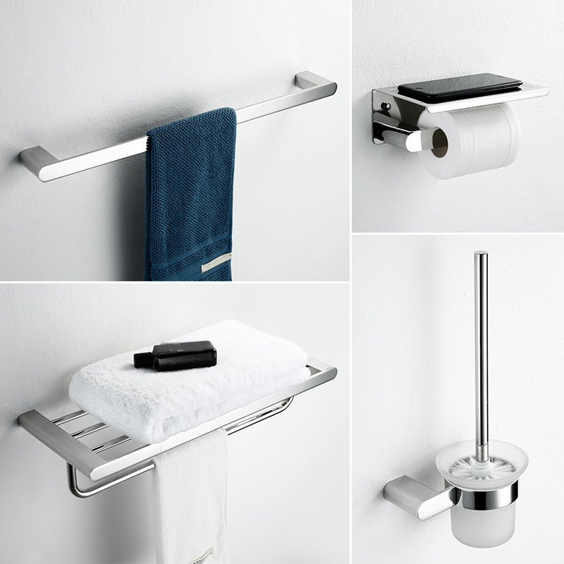 Contemporary Bathroom Accessory As Individual Or As a Set in Silver