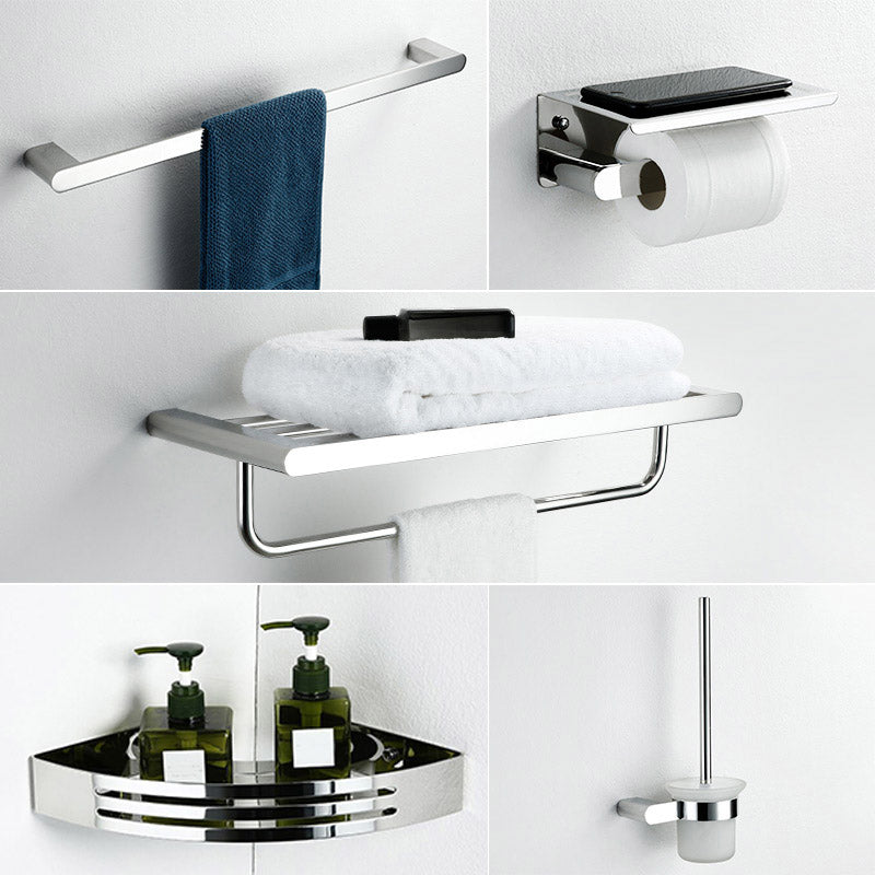 Contemporary Bathroom Accessory As Individual Or As a Set in Silver