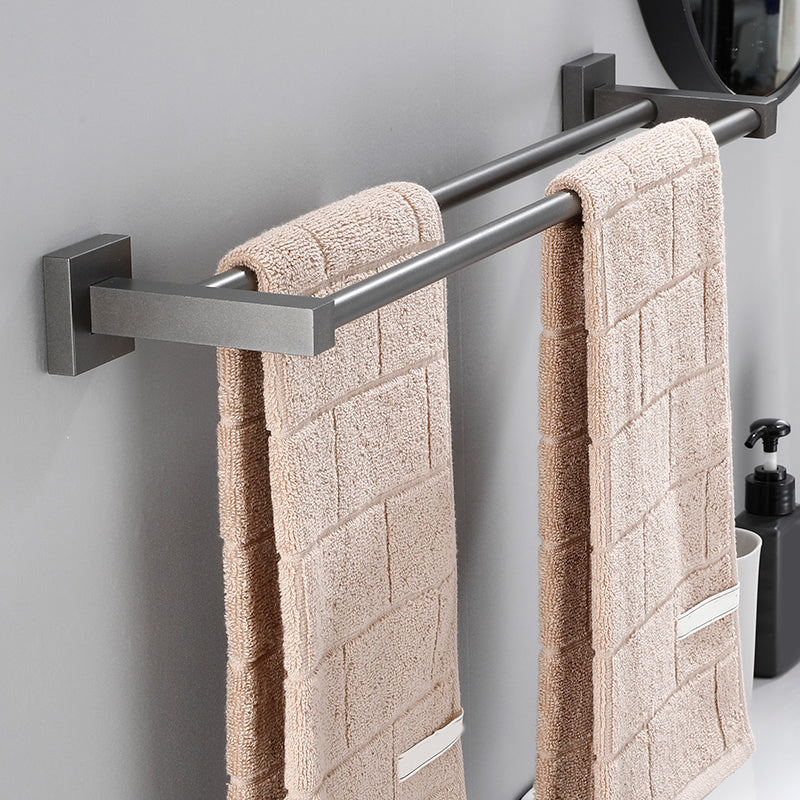 Contemporary Bathroom Accessory As Individual Or As a Set in Grey Metal