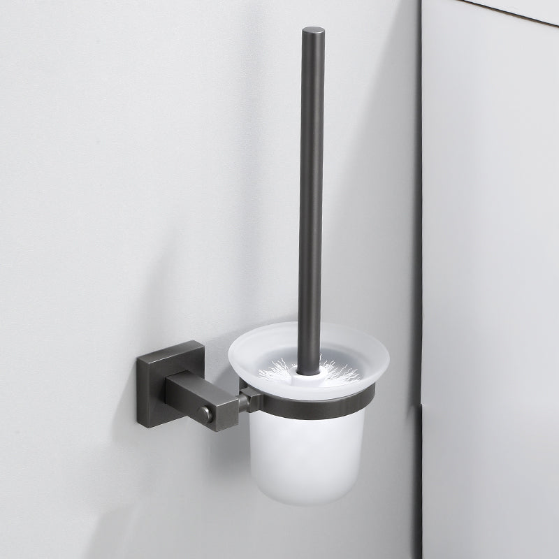 Contemporary Bathroom Accessory As Individual Or As a Set in Grey Metal