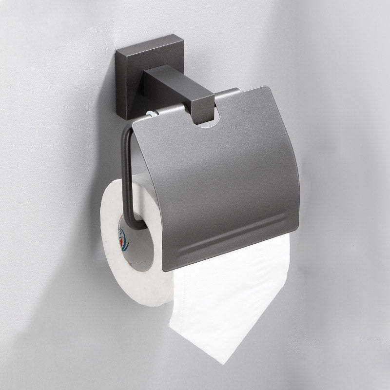 Contemporary Bathroom Accessory As Individual Or As a Set in Grey Metal