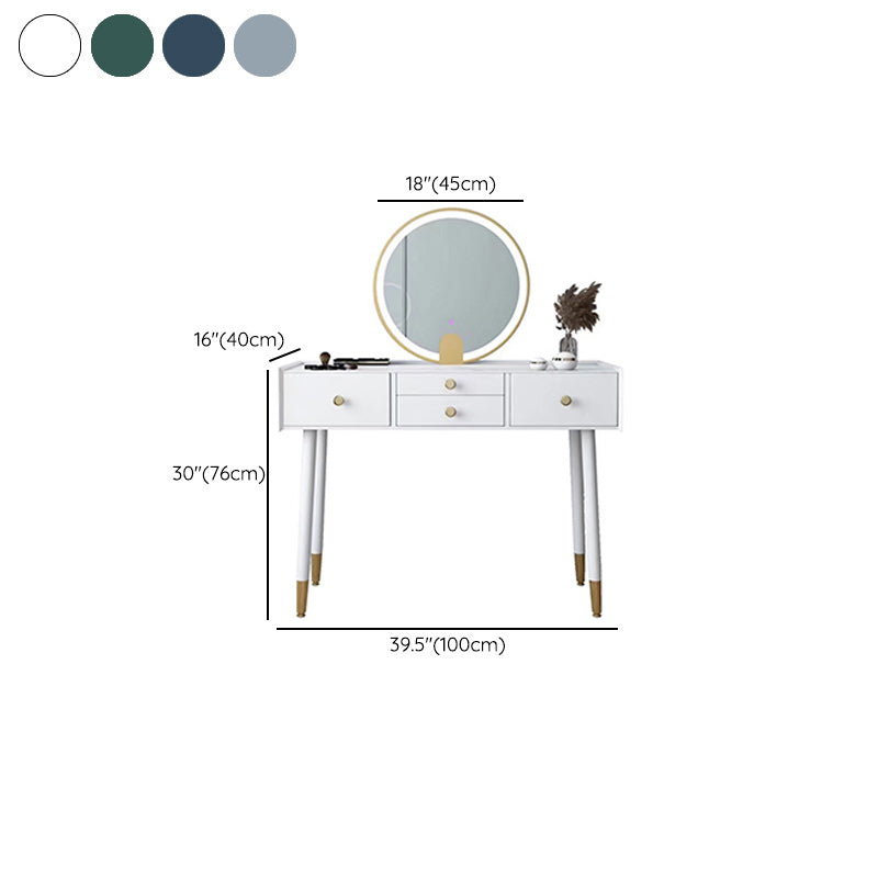 Scandinavian Lighted Mirror Makeup Vanity Desk in Wood Vanity Dressing Table Set