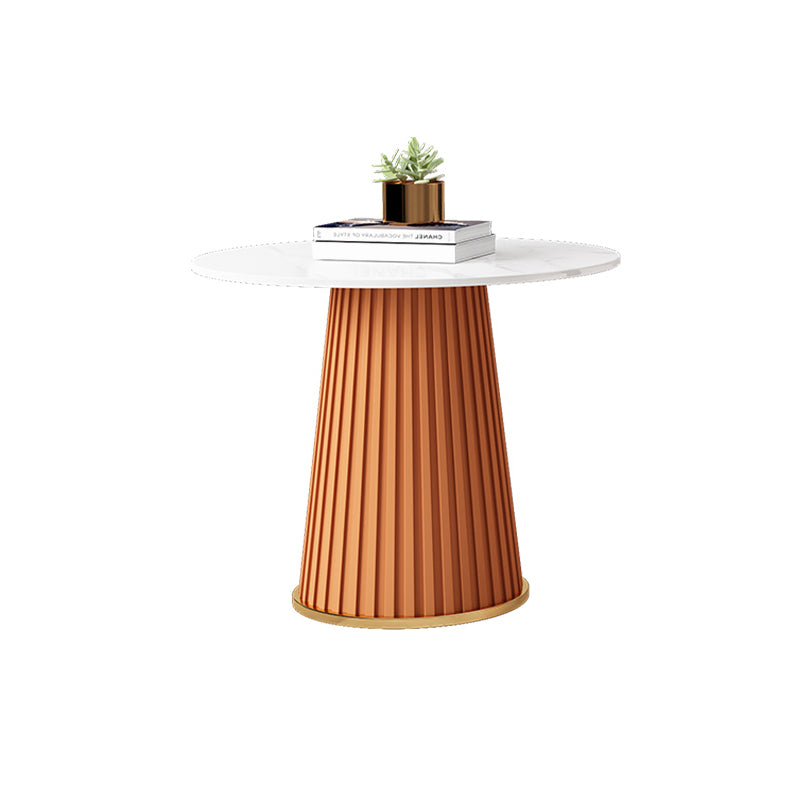 Slate Round Coffee Table Pedestal Coffee Cocktail Table for Living Room