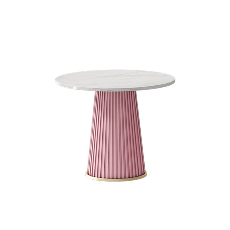 Slate Round Coffee Table Pedestal Coffee Cocktail Table for Living Room