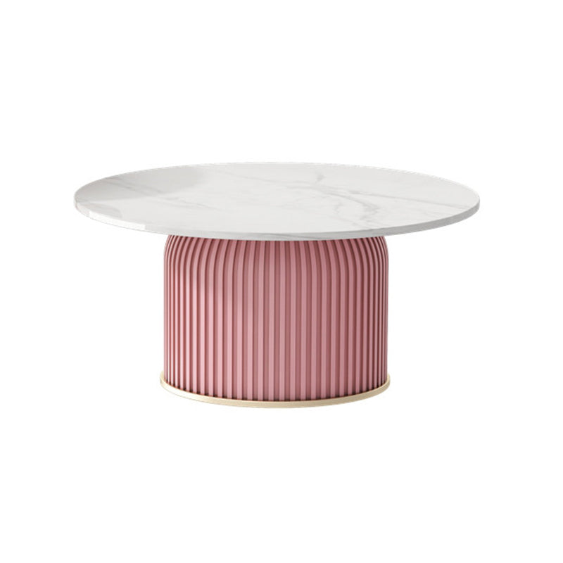 Slate Round Coffee Table Pedestal Coffee Cocktail Table for Living Room