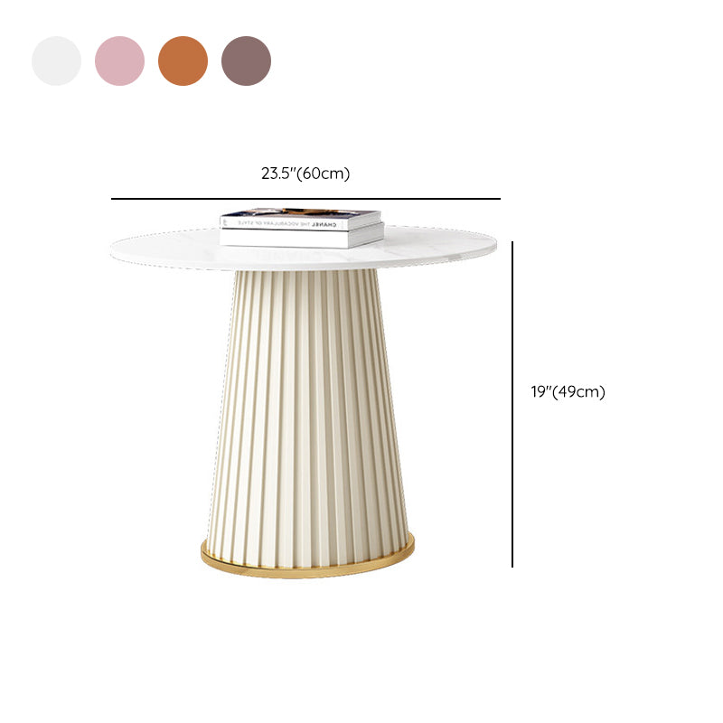Slate Round Coffee Table Pedestal Coffee Cocktail Table for Living Room
