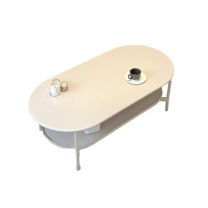 Modern Wood Coffee Table 4 Legs Coffee Cocktail Table with Shelf