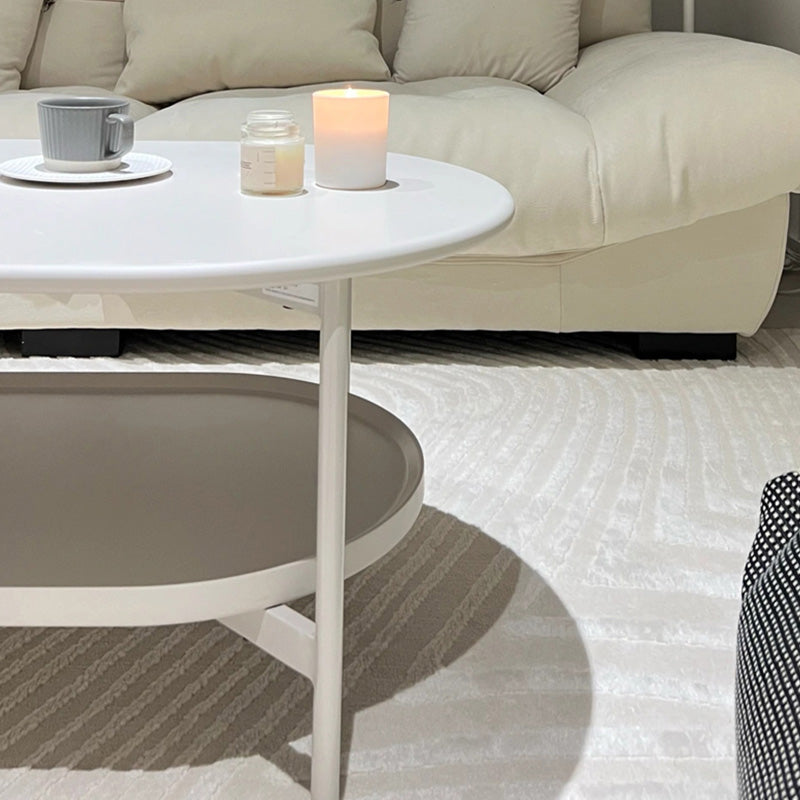 Modern Wood Coffee Table 4 Legs Coffee Cocktail Table with Shelf