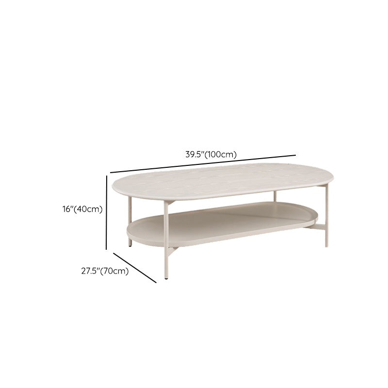Modern Wood Coffee Table 4 Legs Coffee Cocktail Table with Shelf