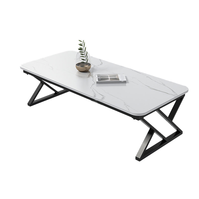 Slate Top Rectangular Coffee Table Trestle Coffee Cocktail Table