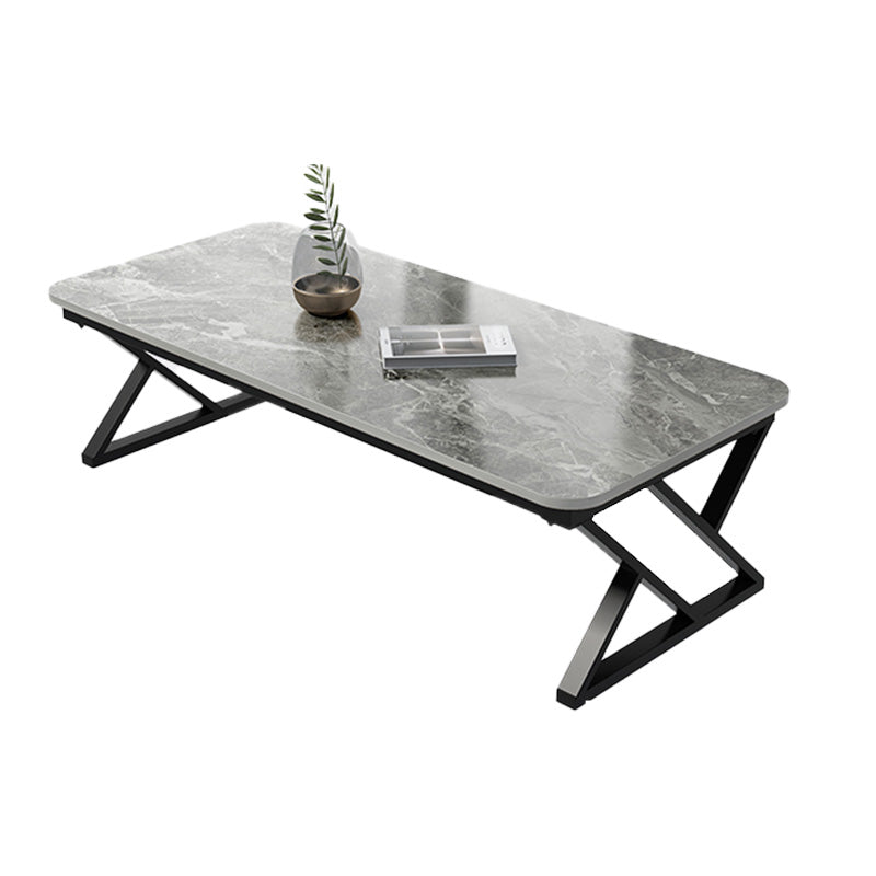 Slate Top Rectangular Coffee Table Trestle Coffee Cocktail Table