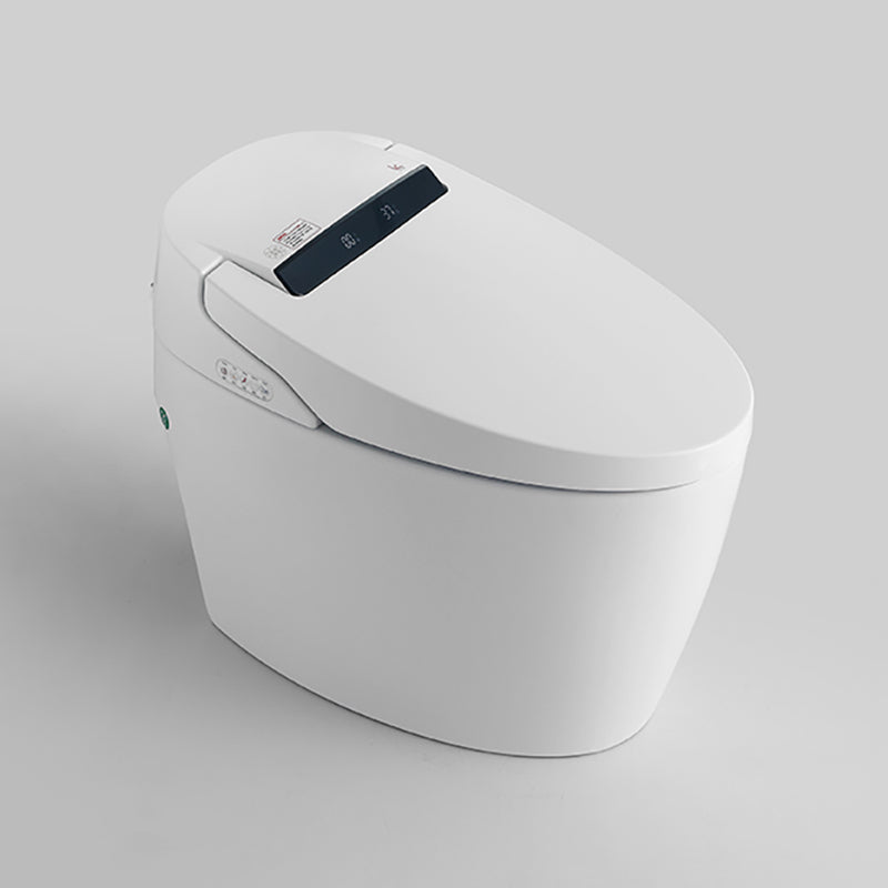 Elongated White Floor Standing Bidet with Heated Seat Contemporary Bidet
