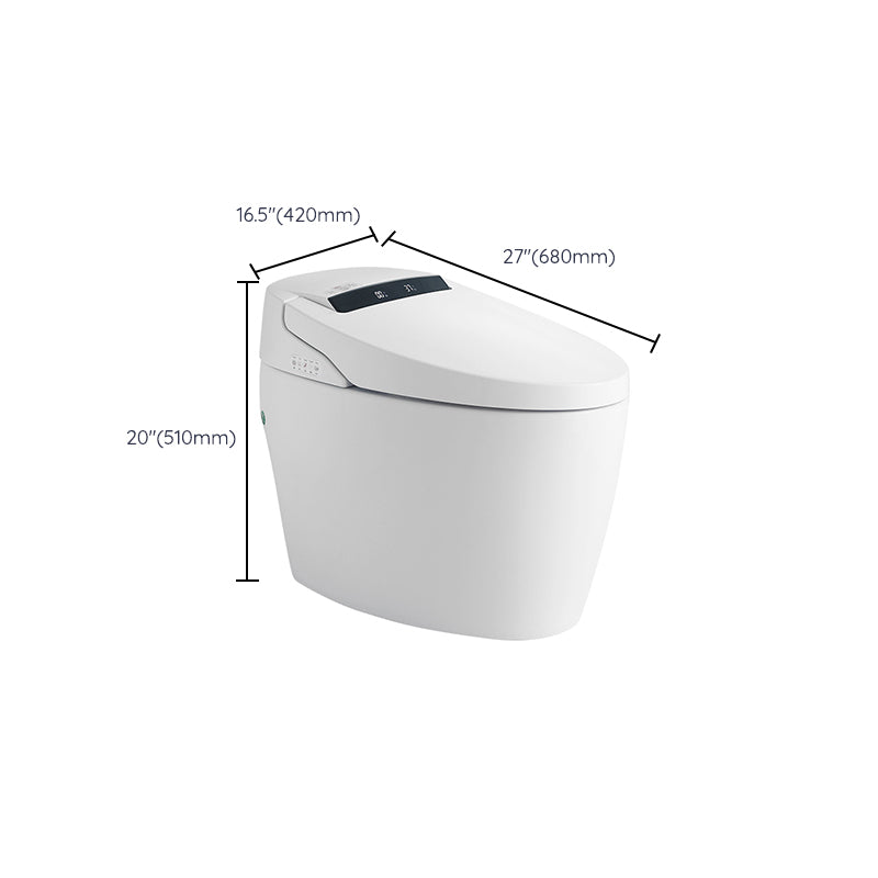 Elongated White Floor Standing Bidet with Heated Seat Contemporary Bidet