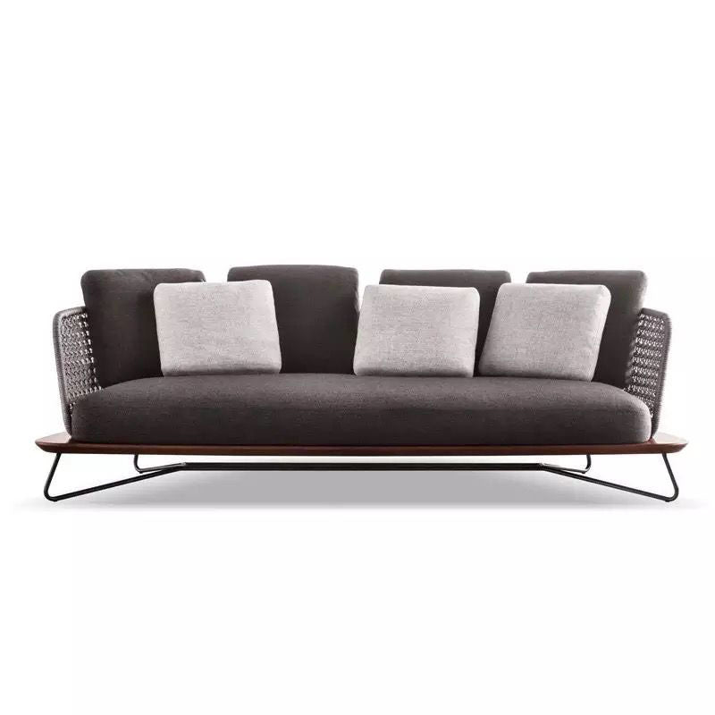 Industrial Metal Frame Outdoor Sofa UV Resistant Patio Sofa with Cushion