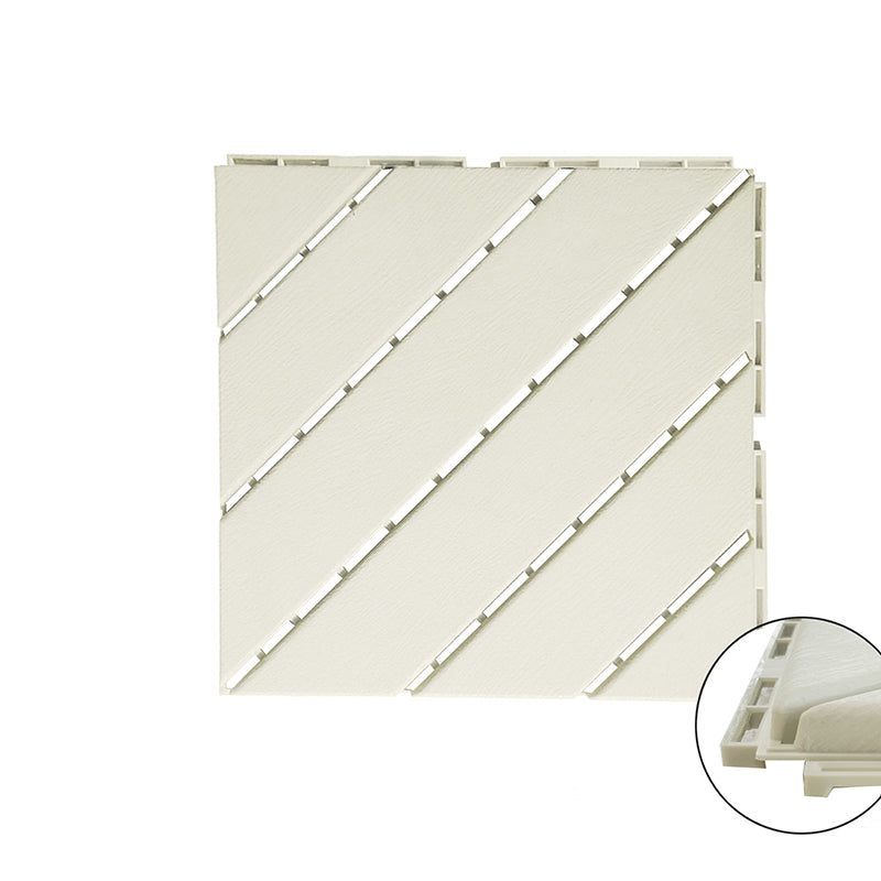 4-Slat 12" X 12" PVC Floor Tiles Interlocking Installation Floor Board Tiles