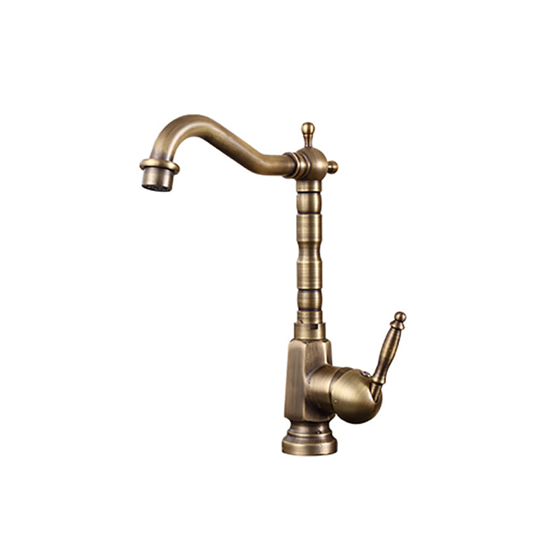 Traditional Kitchen Faucet Solid Brass High Arc Standard Kitchen Faucets Single Handle