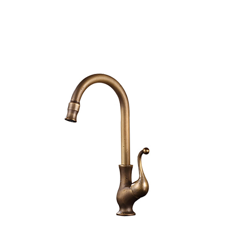 Traditional Kitchen Faucet Solid Brass High Arc Standard Kitchen Faucets Single Handle