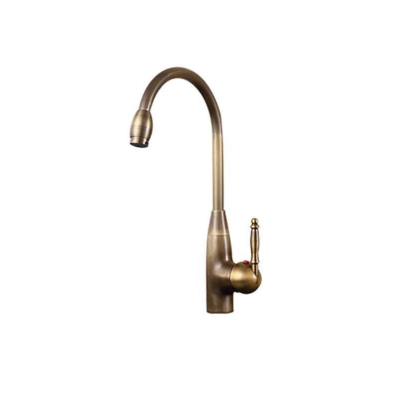 Traditional Kitchen Faucet Solid Brass High Arc Standard Kitchen Faucets Single Handle