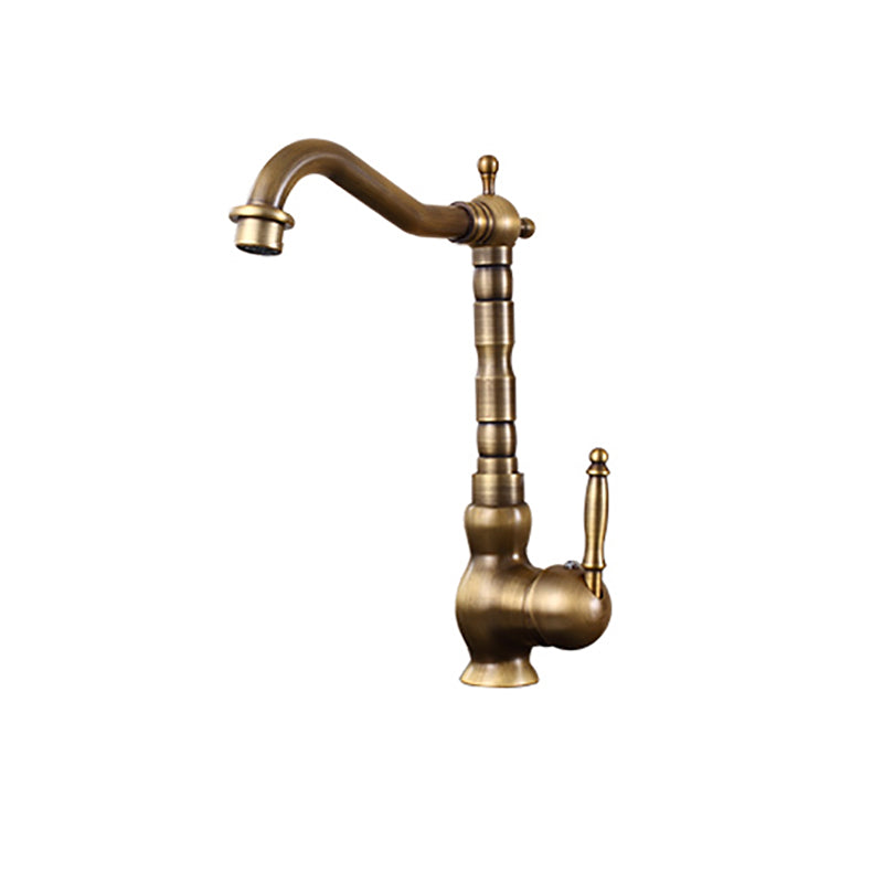 Traditional Kitchen Faucet Solid Brass High Arc Standard Kitchen Faucets Single Handle