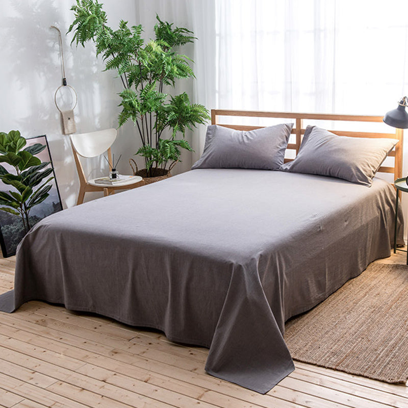 Sheet Set Cotton Solid Color Wrinkle Resistant Breathable Super Soft Bed Sheet Set
