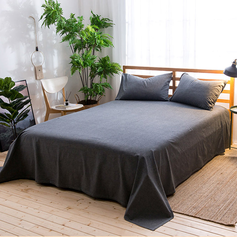 Sheet Set Cotton Solid Color Wrinkle Resistant Breathable Super Soft Bed Sheet Set