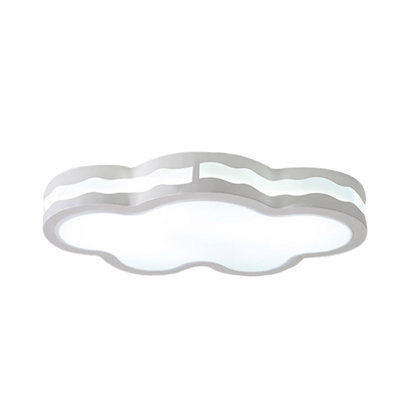26"/22,5" W Cloud Flush Lamp Moderne Eisen-LED-Schlafzimmer-Deckenhalterung in Weiß mit Acrylschirm, warmweißes Licht